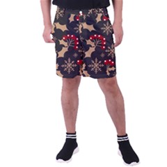 Christmas-pattern-with-snowflakes-berries Men s Pocket Shorts