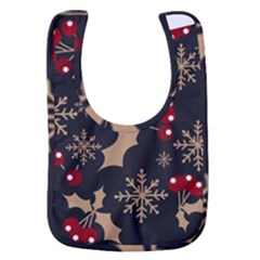 Christmas-pattern-with-snowflakes-berries Baby Bib