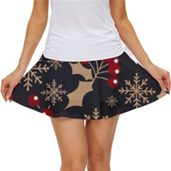 Christmas-pattern-with-snowflakes-berries Women s Skort