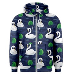 Swan-pattern-elegant-design Men s Zipper Hoodie