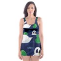 Swan-pattern-elegant-design Skater Dress Swimsuit View1