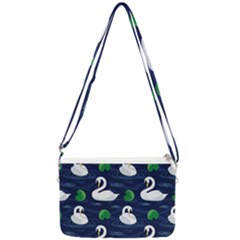 Swan-pattern-elegant-design Double Gusset Crossbody Bag by Simbadda