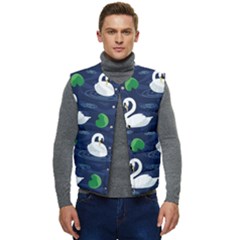 Swan-pattern-elegant-design Men s Button Up Puffer Vest	