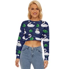 Swan-pattern-elegant-design Lightweight Long Sleeve Sweatshirt