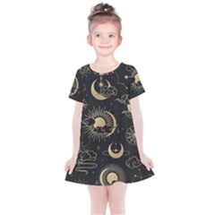 Asian Seamless Pattern With Clouds Moon Sun Stars Vector Collection Oriental Chinese Japanese Korean Kids  Simple Cotton Dress by Grandong