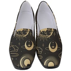 Asian Seamless Pattern With Clouds Moon Sun Stars Vector Collection Oriental Chinese Japanese Korean Women s Classic Loafer Heels by Grandong