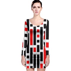 Background Geometric Pattern Long Sleeve Bodycon Dress by Grandong