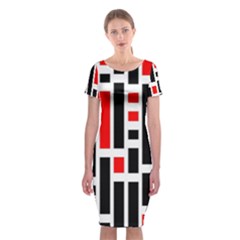 Background Geometric Pattern Classic Short Sleeve Midi Dress by Grandong