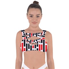 Background Geometric Pattern Bandaged Up Bikini Top by Grandong