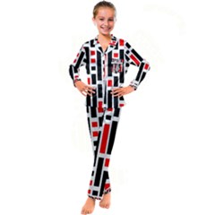 Background Geometric Pattern Kids  Satin Long Sleeve Pajamas Set by Grandong