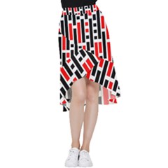 Background Geometric Pattern Frill Hi Low Chiffon Skirt by Grandong