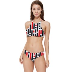 Background Geometric Pattern Banded Triangle Bikini Set by Grandong