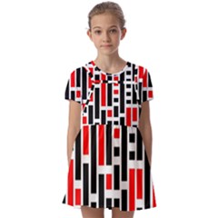 Background Geometric Pattern Kids  Short Sleeve Pinafore Style Dress by Grandong