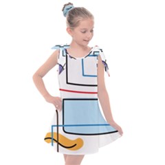 Sketch Line Art Doodles Design Kids  Tie Up Tunic Dress by Grandong