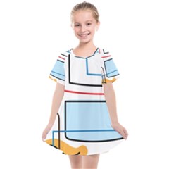 Sketch Line Art Doodles Design Kids  Smock Dress by Grandong