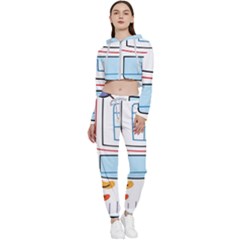 Sketch Line Art Doodles Design Cropped Zip Up Lounge Set by Grandong