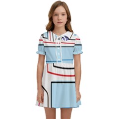 Sketch Line Art Doodles Design Kids  Sweet Collar Dress by Grandong