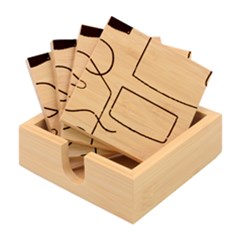 Sketch Line Art Doodles Design Bamboo Coaster Set by Grandong