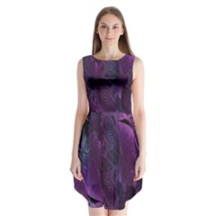 Feather Pattern Texture Form Sleeveless Chiffon Dress   by Grandong