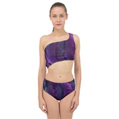 Feather Pattern Texture Form Spliced Up Two Piece Swimsuit by Grandong