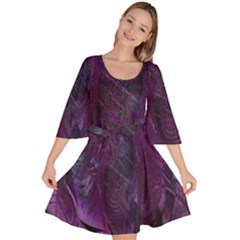 Feather Pattern Texture Form Velour Kimono Dress by Grandong