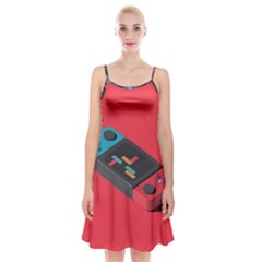 Gaming Console Video Spaghetti Strap Velvet Dress by Grandong