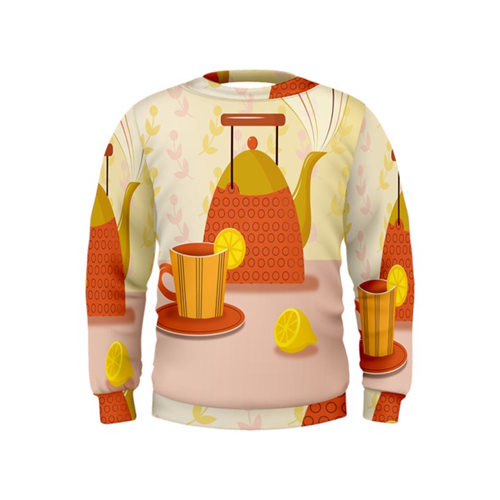 Tea Pot Cup Drawing Kids  Sweatshirt