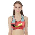 Strawberries Fruit Sports Bra with Border View1