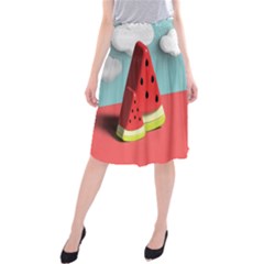 Strawberries Fruit Midi Beach Skirt by Grandong