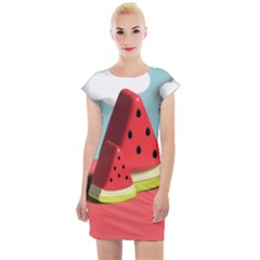 Strawberries Fruit Cap Sleeve Bodycon Dress by Grandong