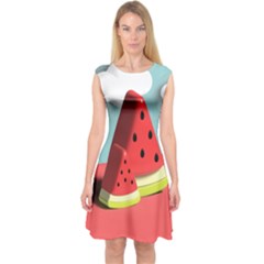 Strawberries Fruit Capsleeve Midi Dress by Grandong