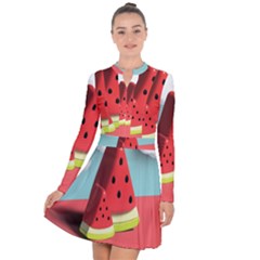 Strawberries Fruit Long Sleeve Panel Dress by Grandong