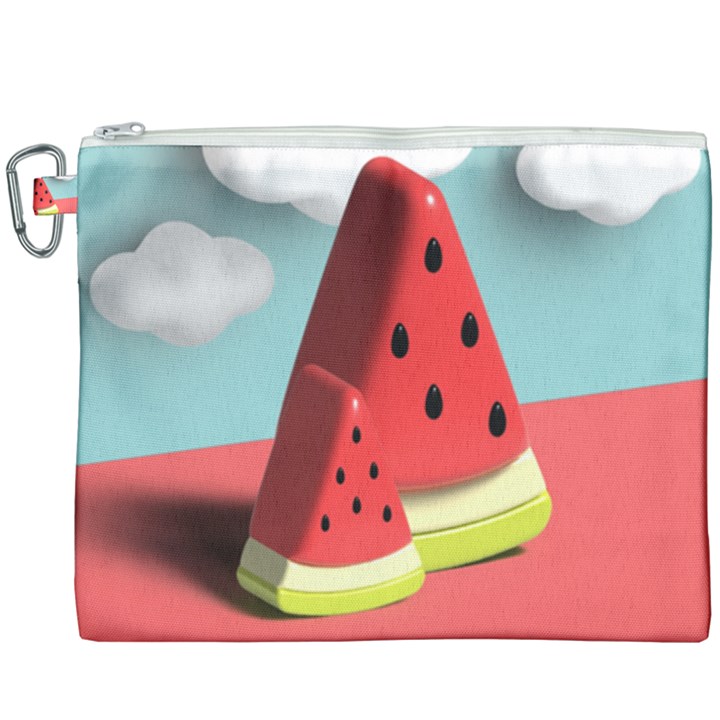 Strawberries Fruit Canvas Cosmetic Bag (XXXL)