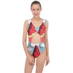 Strawberries Fruit Center Cut Out Swimsuit by Grandong