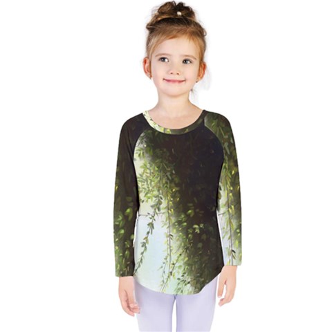 Branch Plant Shrub Green Natural Kids  Long Sleeve Tee by Grandong