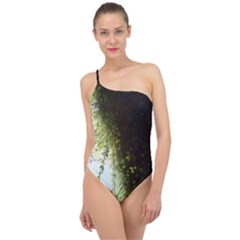 Branch Plant Shrub Green Natural Classic One Shoulder Swimsuit by Grandong