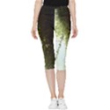 Branch Plant Shrub Green Natural Inside Out Lightweight Velour Capri Leggings  View3