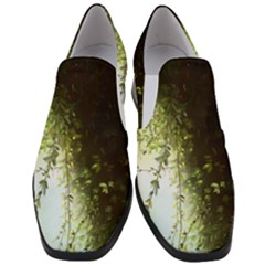 Branch Plant Shrub Green Natural Women Slip On Heel Loafers by Grandong