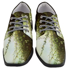 Branch Plant Shrub Green Natural Women Heeled Oxford Shoes by Grandong