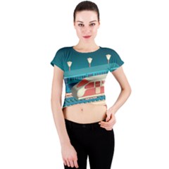 Bridge Transportation Train Toys Crew Neck Crop Top by Grandong