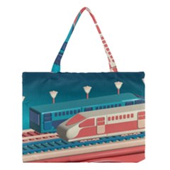 Bridge Transportation Train Toys Medium Tote Bag by Grandong