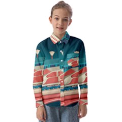 Bridge Transportation Train Toys Kids  Long Sleeve Shirt by Grandong