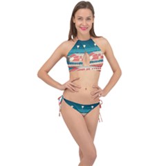 Bridge Transportation Train Toys Cross Front Halter Bikini Set by Grandong