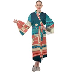 Bridge Transportation Train Toys Maxi Velvet Kimono by Grandong