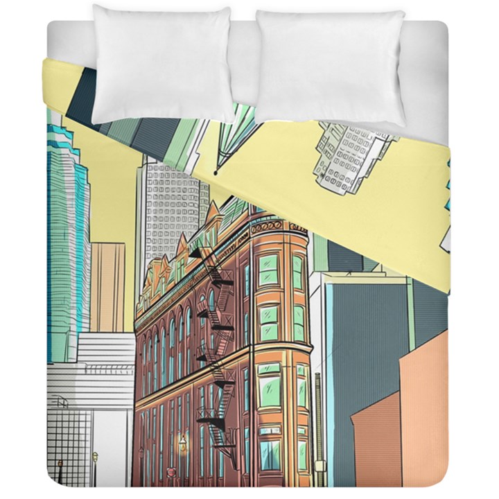 Building Urban Architecture Tower Duvet Cover Double Side (California King Size)