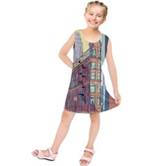 Building Urban Architecture Tower Kids  Tunic Dress by Grandong