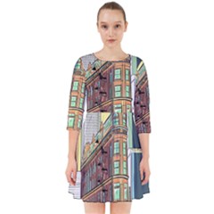 Building Urban Architecture Tower Smock Dress by Grandong