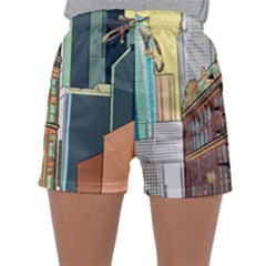 Building Urban Architecture Tower Sleepwear Shorts by Grandong