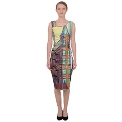 Building Urban Architecture Tower Sleeveless Pencil Dress by Grandong