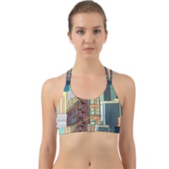 Building Urban Architecture Tower Back Web Sports Bra by Grandong